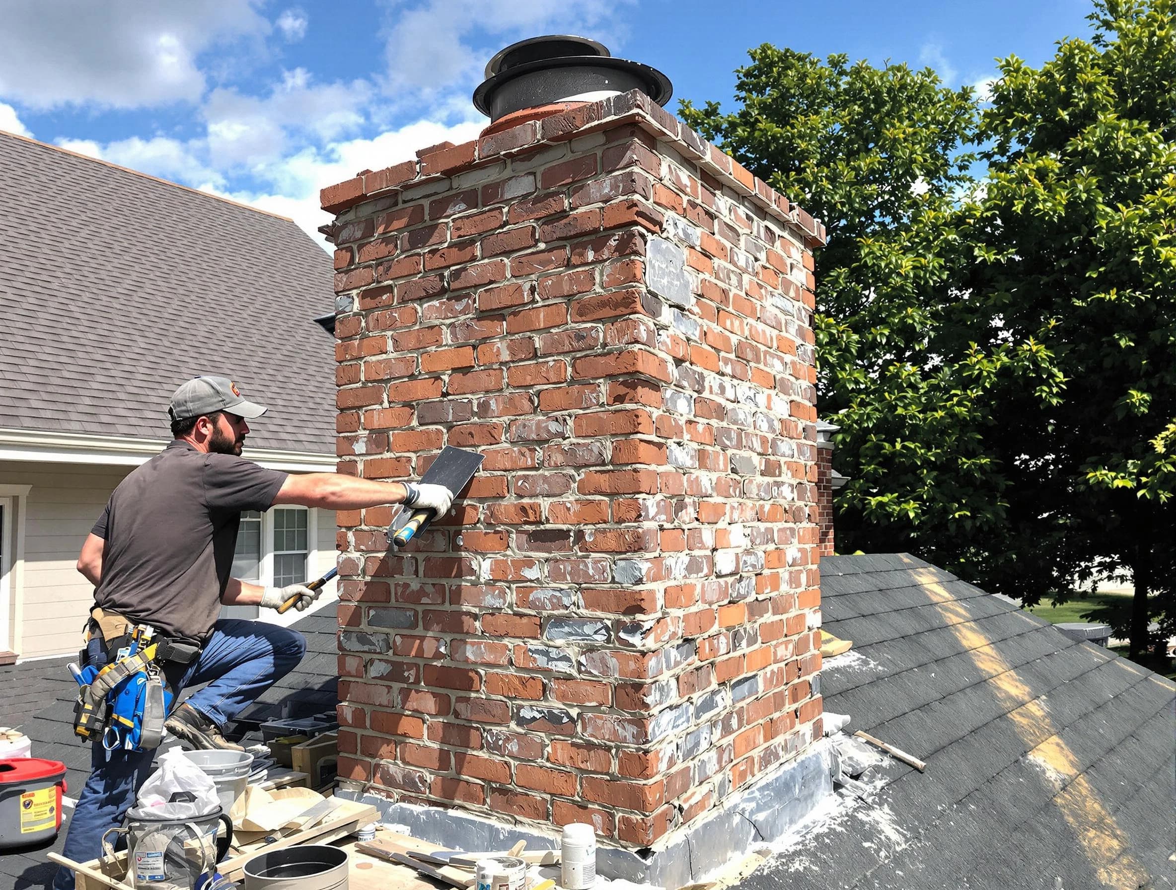 Completed chimney rebuild by Bluffdale Chimney Sweep in Bluffdale, UT