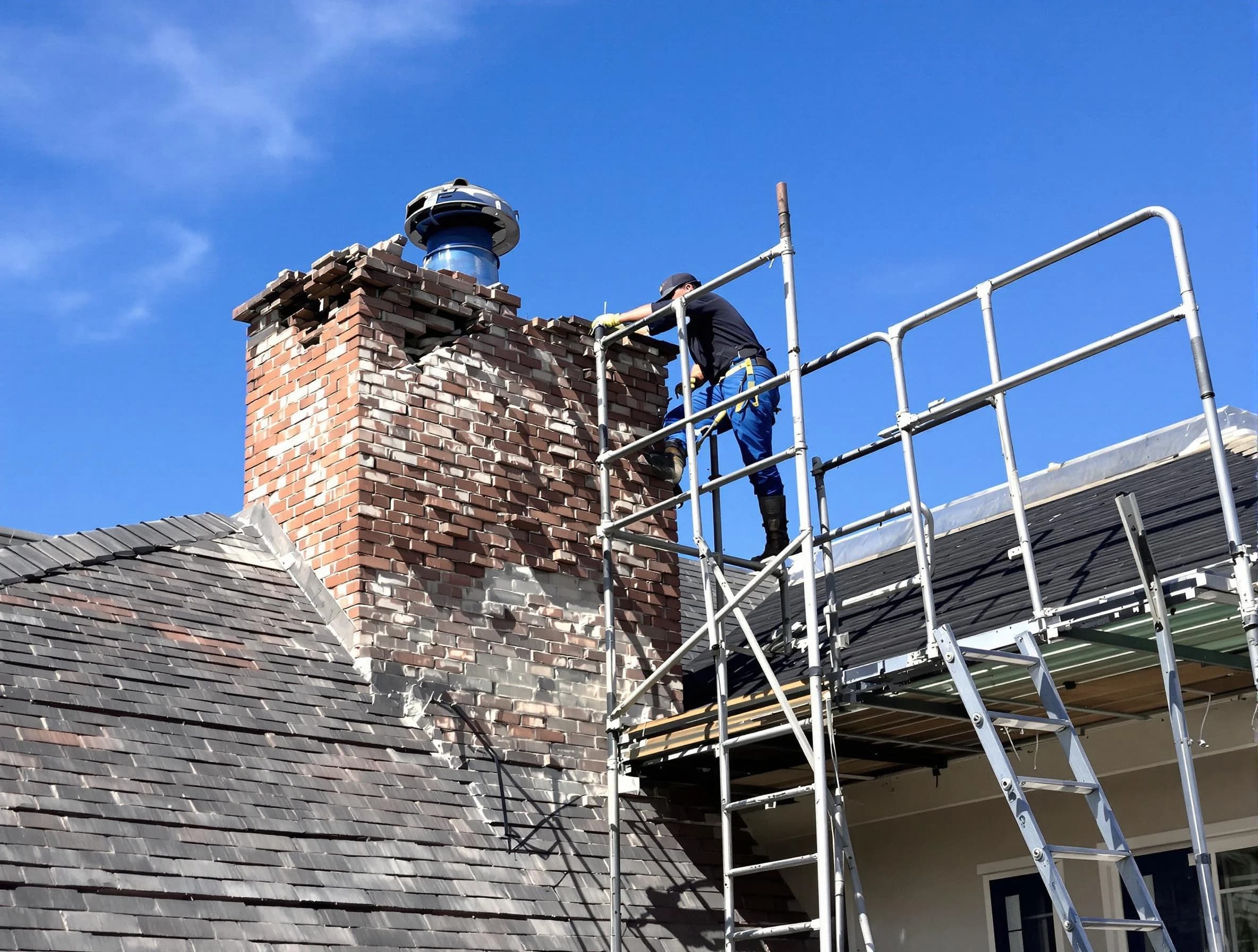 Rebuilding a chimney structure by Bluffdale Chimney Sweep in Bluffdale, UT
