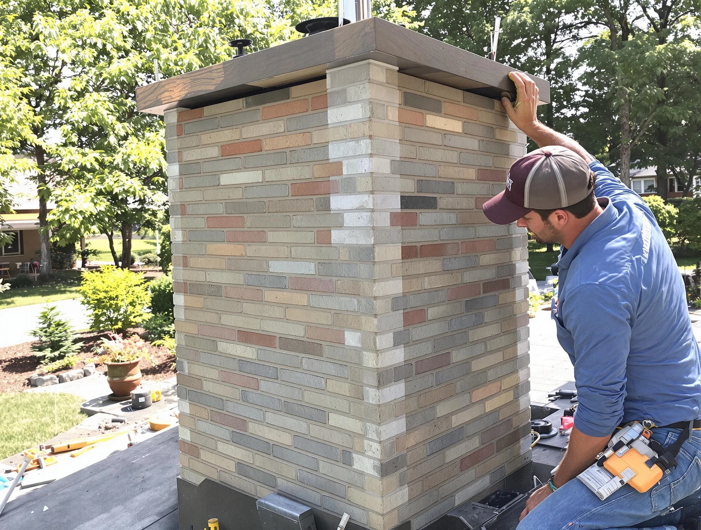 Bluffdale Chimney Sweep completing a modern chimney remodel in Bluffdale, UT