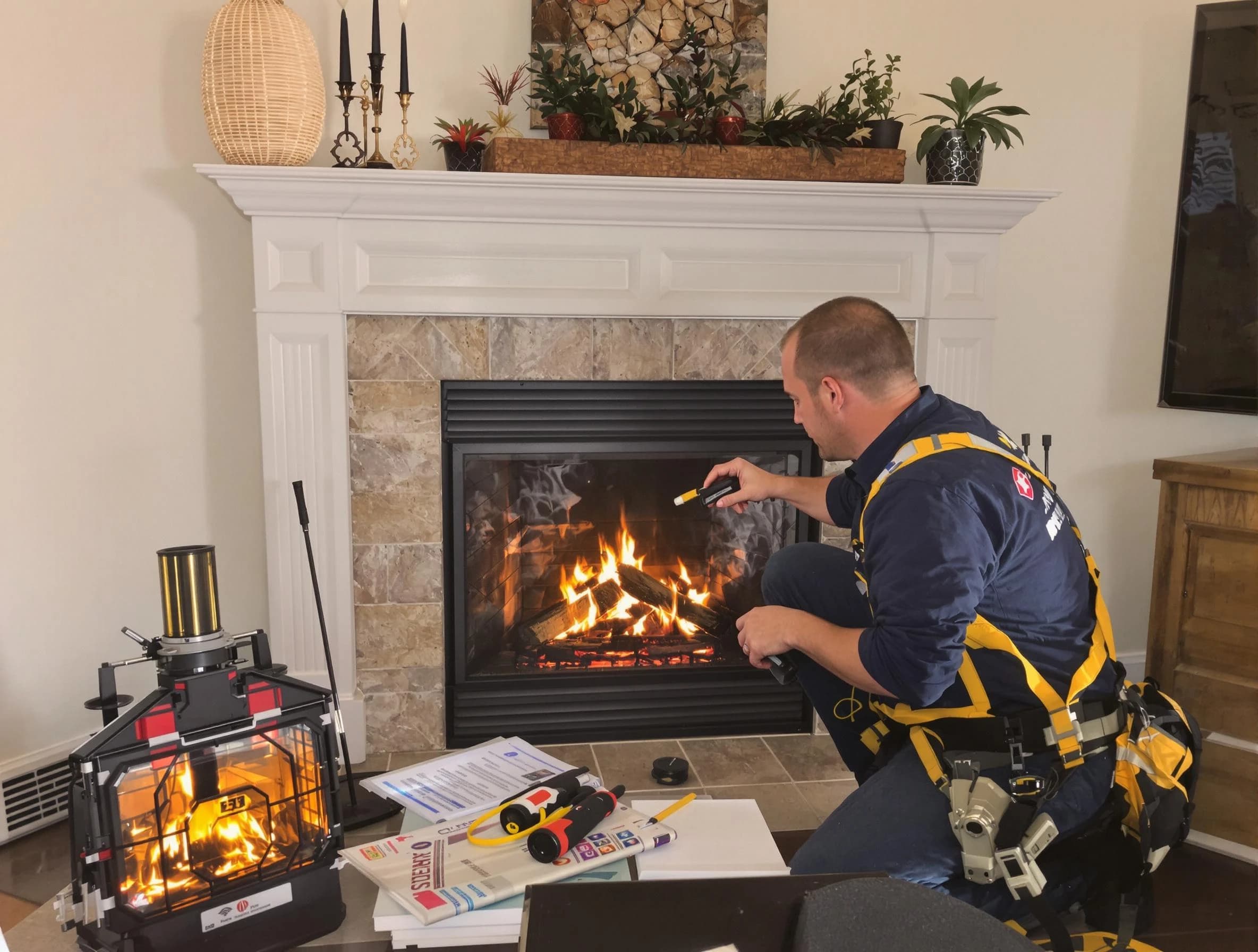 Safety-focused fireplace inspection by Bluffdale Chimney Sweep in Bluffdale, UT