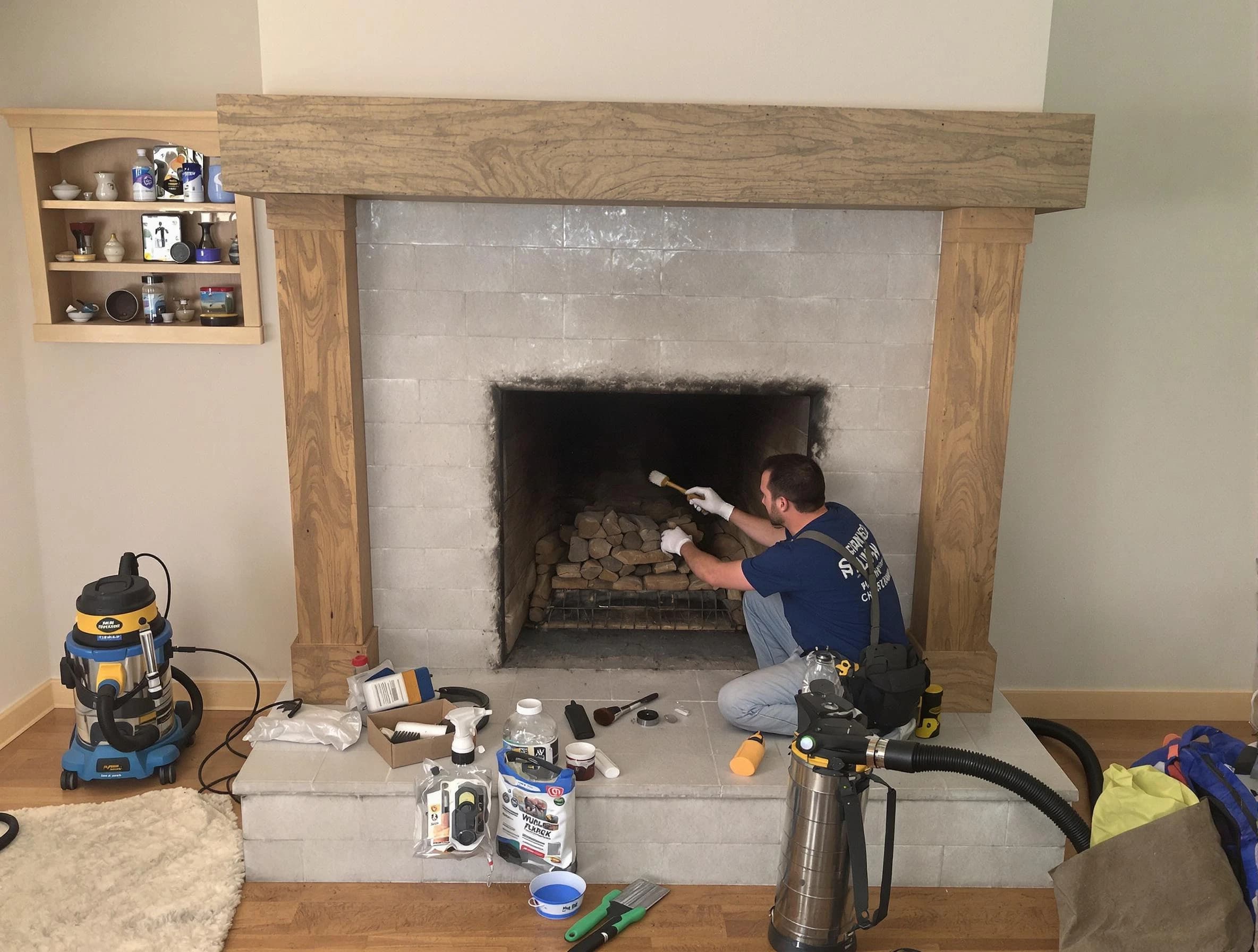 Detailed creosote removal process by Bluffdale Chimney Sweep in Bluffdale, UT