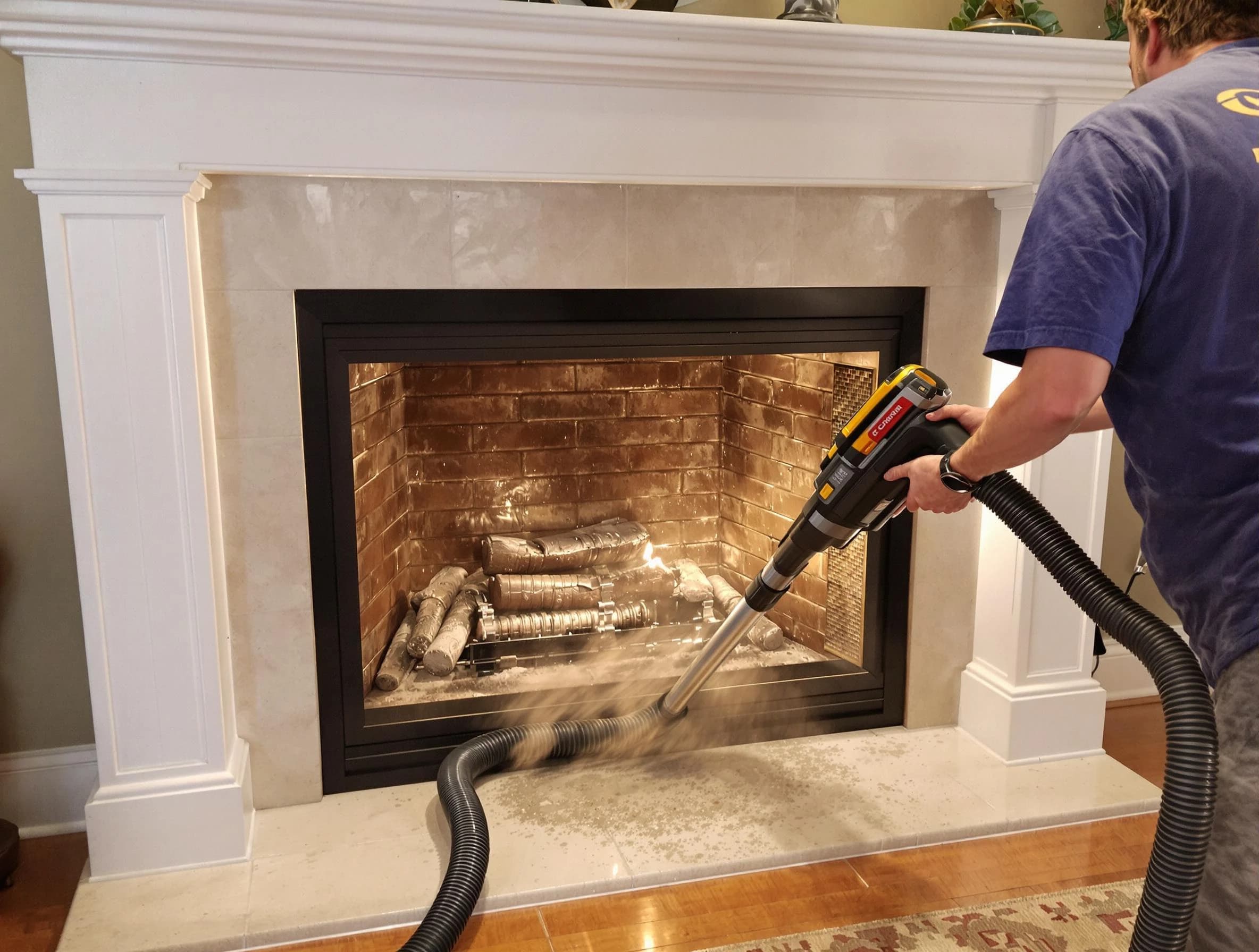 Fireplace cleaning performed by Bluffdale Chimney Sweep in Bluffdale, UT