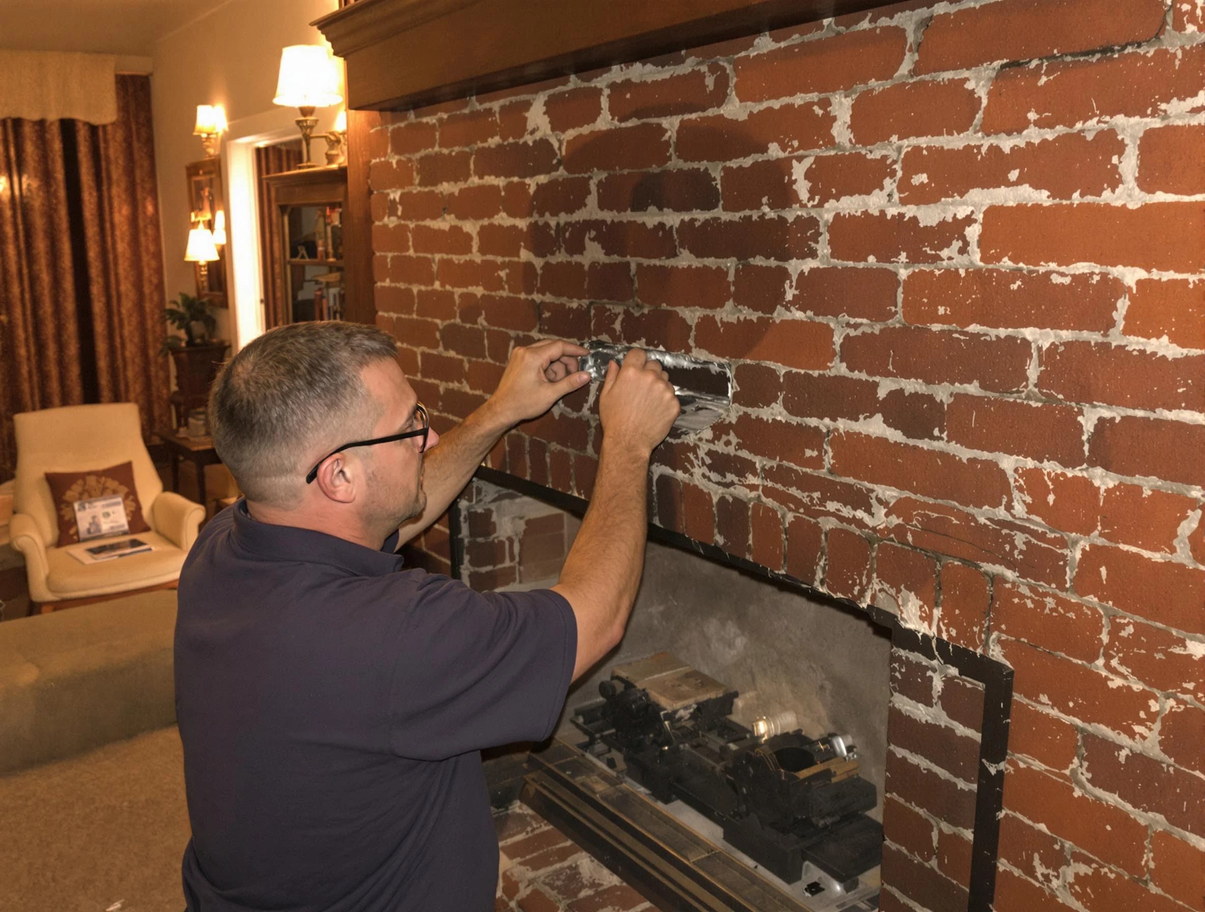 Bluffdale Chimney Sweep expert fixing a fireplace in Bluffdale, UT